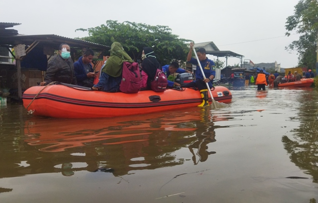 Ratusan KK di Kecamatan Periuk terdampak banjir dari rembesan Kali Ledug