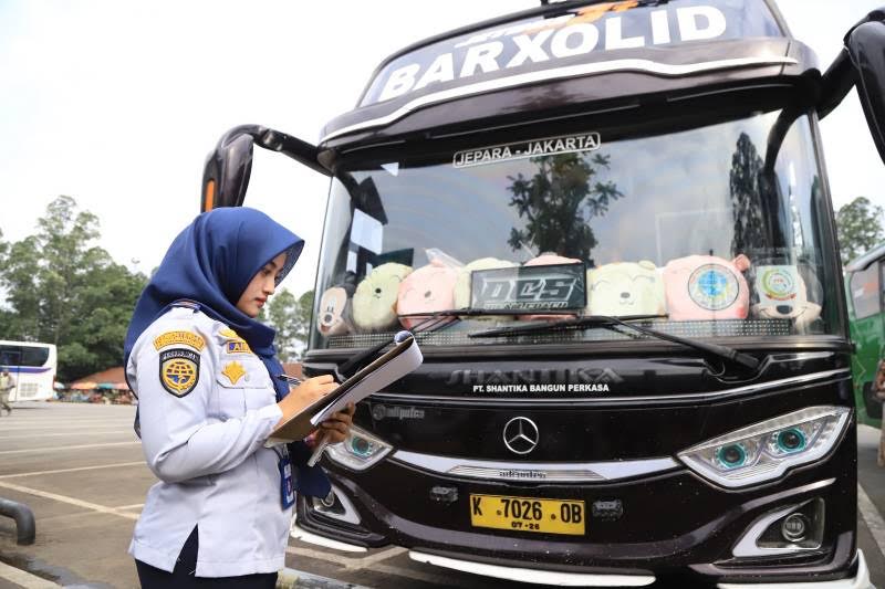150 Bus AKAP Telah di Ramp Check Dishub Foto: Ist