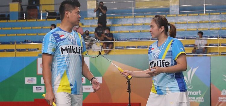 Badminton Asia Championships 2023 Ganda campuran Indonesia Praveen/Melati. Foto : Ist