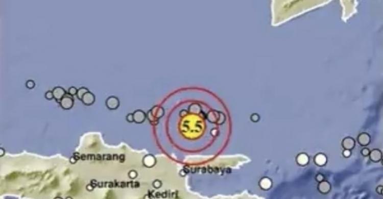 Gempa M5,5 Getarkan Bangkalan Jawa Timur Foto : Ist
