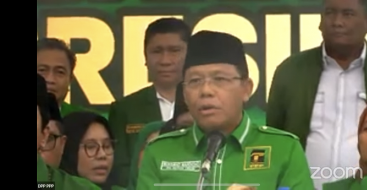 PPP Resmi Dukung Ganjar Plt Ketum PPP M. Mardiono saat mengumumkan PPP mendukung Ganjar Pranowo pada Pilres 2024 mendatang. foto : Ist