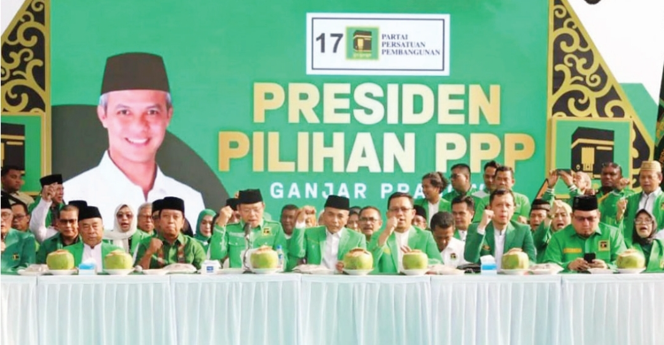 Setelah Dicapreskan PDIP, Banyak Partai Merapat Suasana Rapimnas PPP di Yogyakarta mendukung Ganjar Pranowo sebagai Capres 2024. Foto : Ist