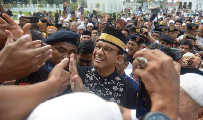Setelah Vakum Di Ramadan Anies Baswedan saat kampanye di Aceh. Foto : Ist