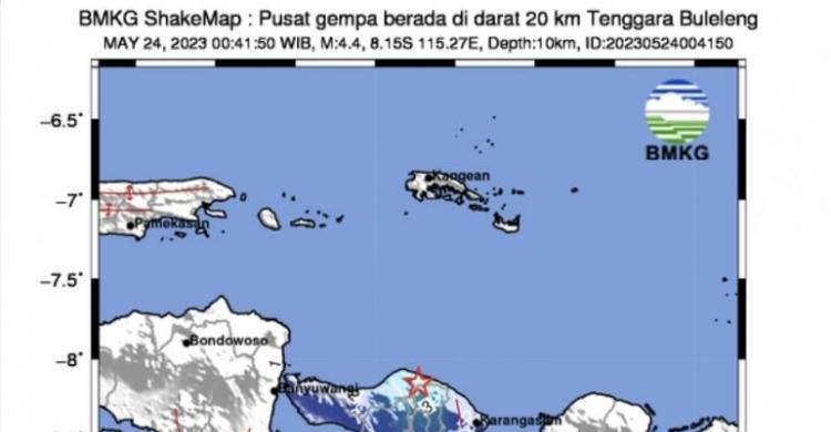 Gempa Darat M4,4 Guncang Buleleng Bali, Kedalaman 10 Km Foto : Ist