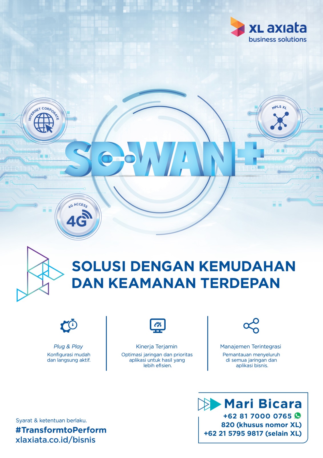 XL Axiata Terus Kembangkan Solusi SD-WAN+ untuk Pelanggan Korporat Foto : Ist