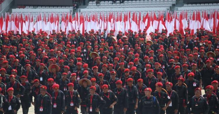 100 Ribu Kader Banteng Kumpul, Gelora Bung Karno Jadi Lautan Merah Foto : Ist