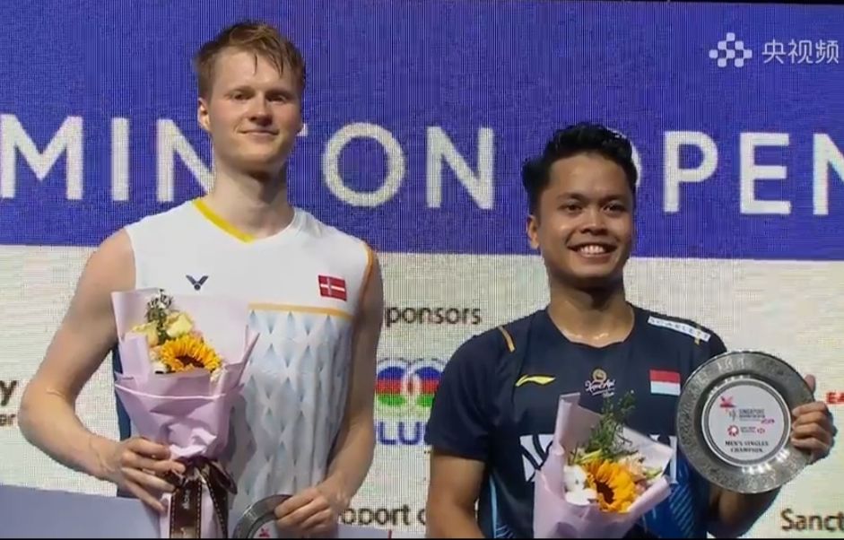 Anthony Ginting Juara Singapore Open 2023 Foto : Ist
