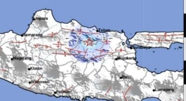 Gempa Darat M4.0 Guncang Bojonegoro, Getaran Terasa Hingga Tuban Foto : Ist