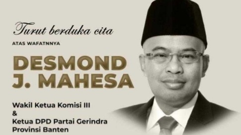 Innalillahi, Wakil Ketua Komisi III DPR Desmond J Mahesa Meninggal Foto : Ist
