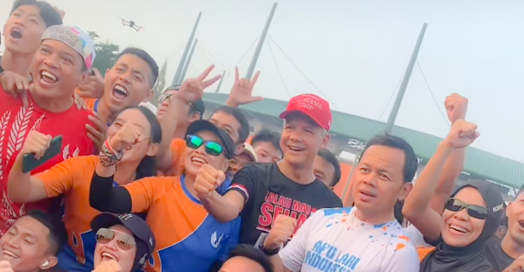 Keliling Pakansari, Ganjar Lari Pagi Bareng Bima Arya Foto : IG