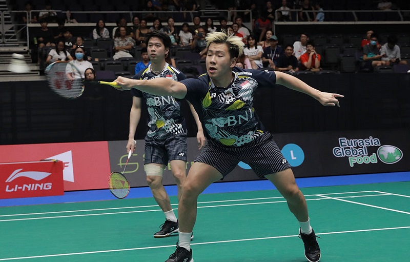 Marcus/Kevin Lolos 16 Besar Singapore Open 2023 Foto : Ist