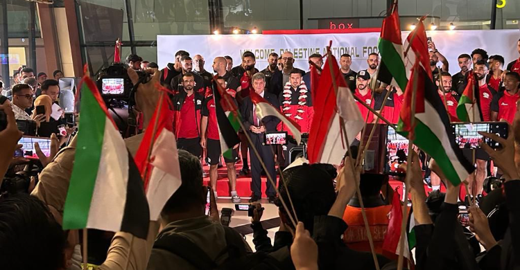 Timnas Palestina Tersentuh Disambutan Hangat Di Bandara Soekarno-Hatta Foto : Ist