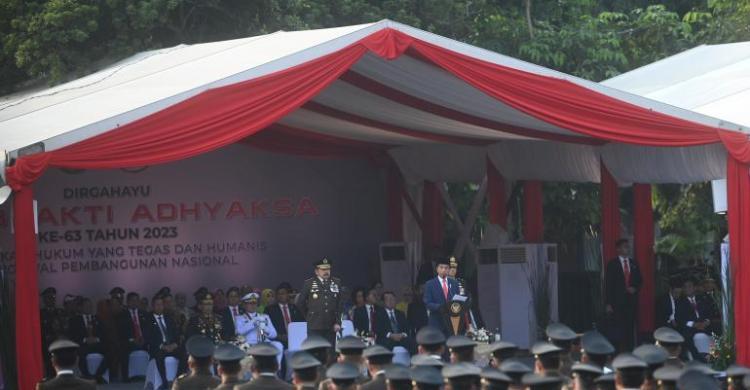 Jokowi Wanti-wanti Kejagung, Jangan Ada Titip Proyek Dan Barang Impor Lagi! Presiden Jokowi pada acara HUT Adhyaksa. Foto : Setpres