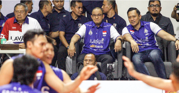 Kumpul Di Sentul Bareng SBY, Anies-AHY Mesra Di Lapangan Voli Foto : Ist