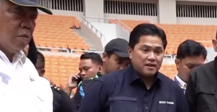 Stadion JIS Diperbaiki, Erick Pastikan Suporter Pulang Dengan Selamat Foto : Ist