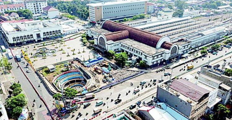 Basic Engineering Design Beres Foto dari udara Stasiun Kota. Foto : Ist