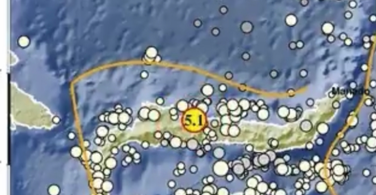 Gempa M5,1 Goyang Pohuwato Gorontalo, Tidak Berpotensi Tsunami Foto : Ist