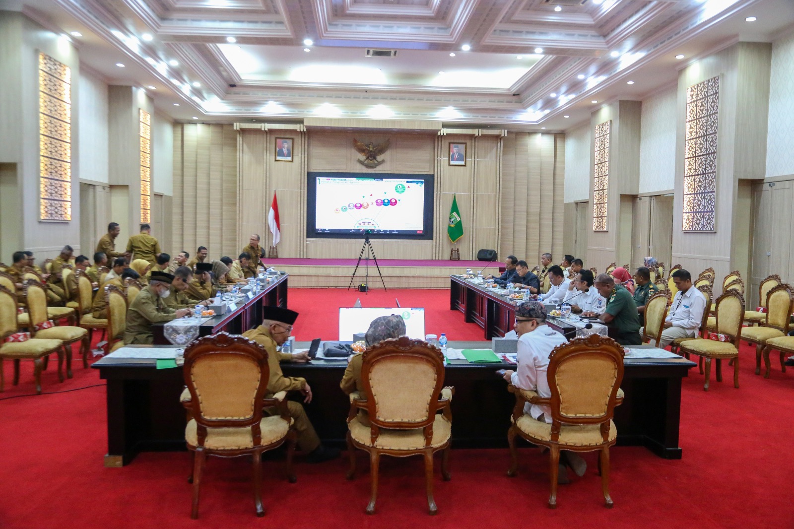 Inflasi di Provinsi Banten Terkendali Rakor Inflasi dipimpin Mendagri diikuti secara virtual oleh Forkopimda. Foto : Humas Pemprov
