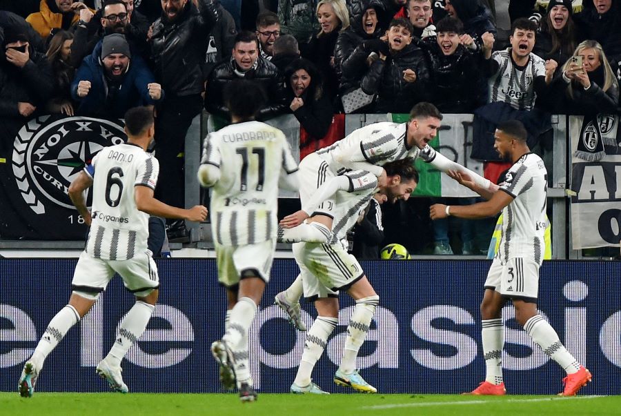 Laga Pramusim, Juventus Hajar Real Madrid 3-1 Selebrasi skuad Juventus. Foto : Ist