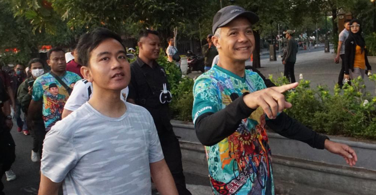 Pamer Kemesraan, Ganjar-Gibran Jogging Bareng Hingga Sarapan Bersama Di Solo Foto ::Ist
