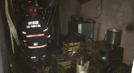 Tabung Gas Bocor, Ruko Nasi Goreng di Pandeglang Hangus Terbakar Foto : Ist