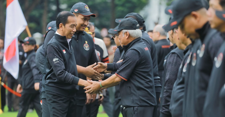 Presiden Jokowi di Istana Merdeka melepas Kontingan Asian Games Indonesia 2023. Foto : Setpres