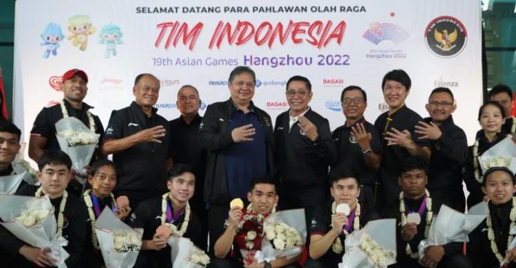 Atlet Wushu Sabet Medali Emas Di Asian Games 2022, Airlangga Bangga Foto : Ist