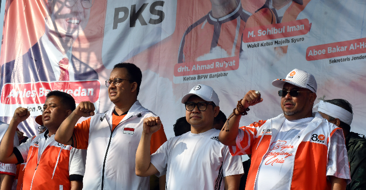 Ke Mana-mana Barengan Anies Baswedan dab Cak Imin saat sosialisasi di Cibinong, Bogor. Foto : Ist