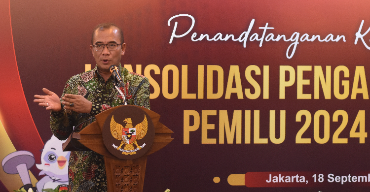 Kontrak Pengadaan Logistik Diteken Ketua KPU Hasyim Asy'ari. Foto ; Ist