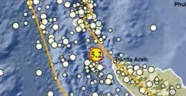 Kota Sabang, Aceh Digoyang Gempa Berkekuatan M5,2 Foto : Ist