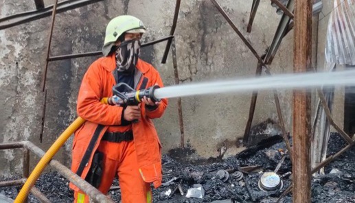 Minimarket di Rajeg Tangerang Kebakaran, Warga Ketakutan Foto : Ist