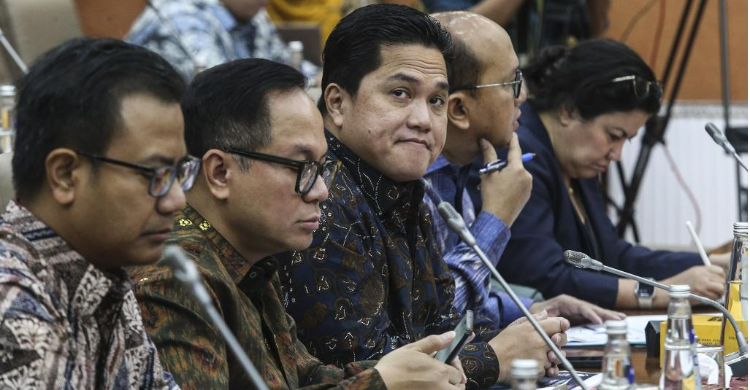 PMN Rp 3 Triliun Untuk Peremajaan Kapal Pelni Menteri Badan Usaha Milik Negara (BUMN) Erick Thohir saat Rapat Kerja dengan Komisi VI DPR di gedung Parlemen, Jakarta, Kamis (14/9/23). (Ist)