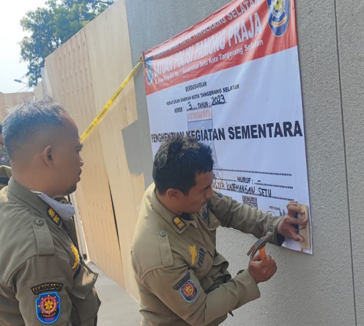 Selama 2 Bulan Terakhir, Satpol PP Tangsel Tindak 67 Bangunan Tak Berizin Foto ::Ist