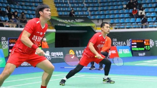 Tim Badminton Putra Indonesia Dikalahkan Korsel 1-3 Ganda Indonesia Leo/Daniel. Foto : Ist