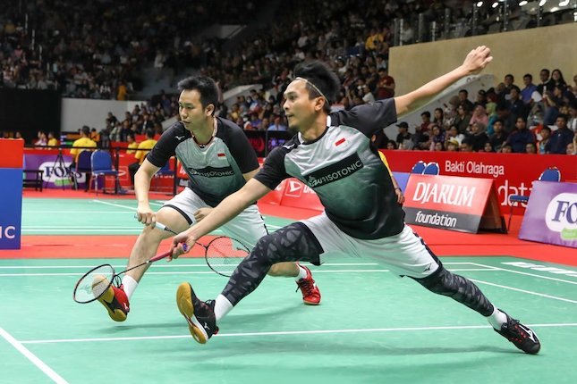 Update Hong Kong Open 2023: Enam Wakil Indonesia Lolos Ke Semifinal Andalan ganda Indonesia Ahsan/hendra. Foto : Ist