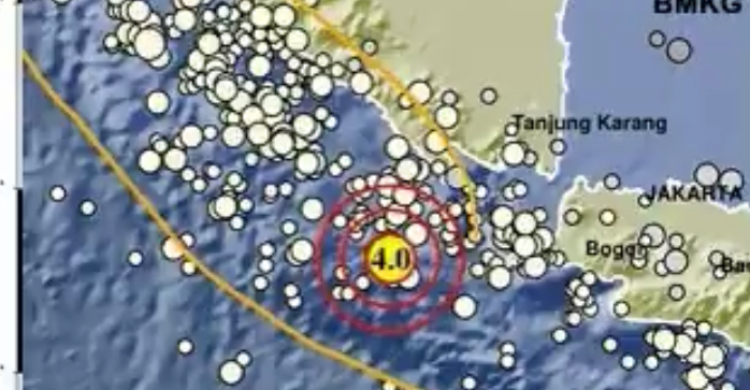 Gempa M4,0 Guncang Tanggamus, Lampung, Kedalaman 10 Km Foto : Ist