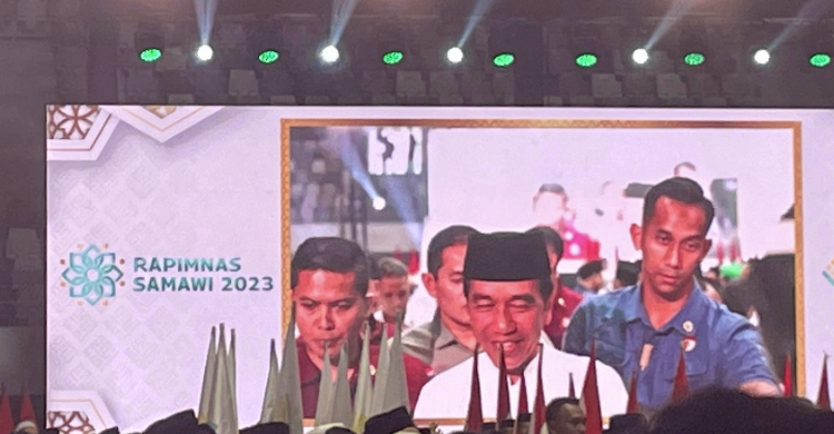 Hadir Di Rapimnas Samawi, Jokowi Disambut Shalawat Foto : Setpresss