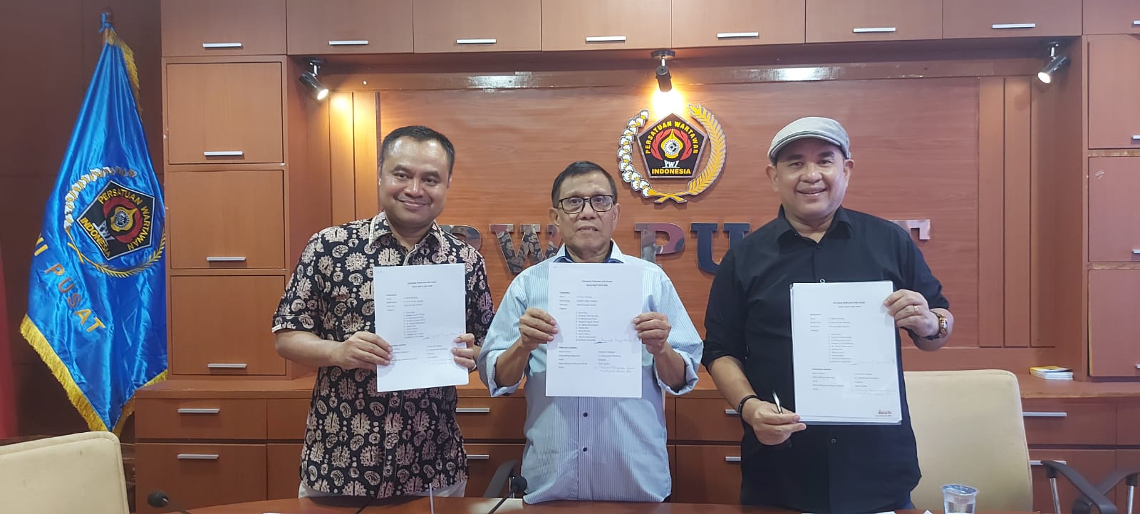 Hendry Ch Bangun Umumkan Kepengurusan PWI Periode 2023 – 2028. Foto : Ist