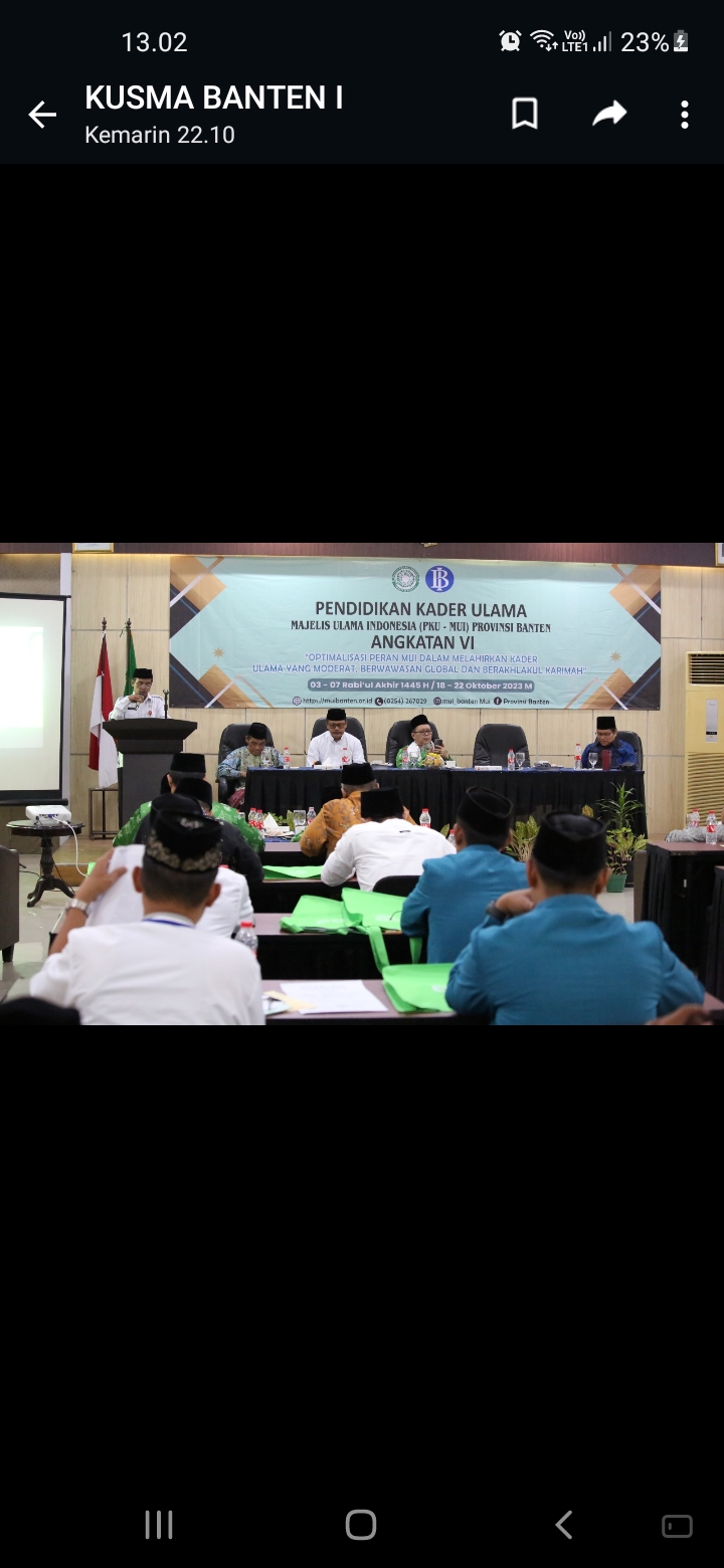 Pemprov Banten Apresiasi Pembentukan Kader MUI Provinsi Banten Foto : Ist