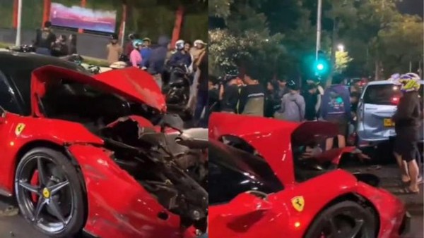 Polisi Ungkap Kecepatan Ferrari yang Tabrak 5 Kendaraan di Senayan Foto : Ist