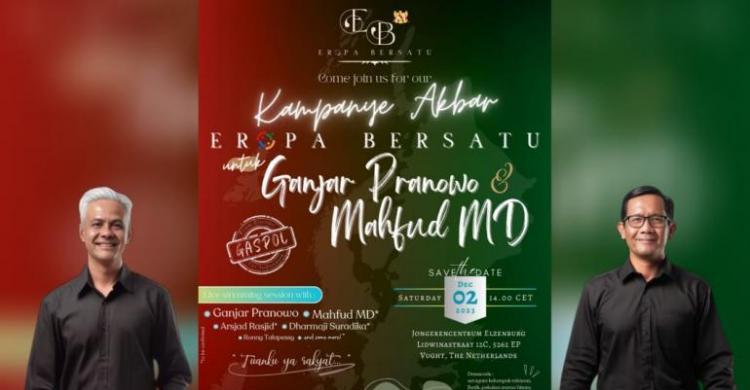 Diaspora Eropa Bersatu Gelar Kampanye Akbar Dukung Ganjar-Mahfud Foto : Ist