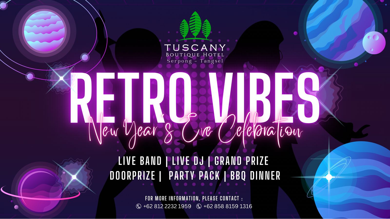 Gelar Tahun Baru 2024, Tuscany Boutique Hotel Serpong hadirkan tema “Retro Vibes” Foto : Ist