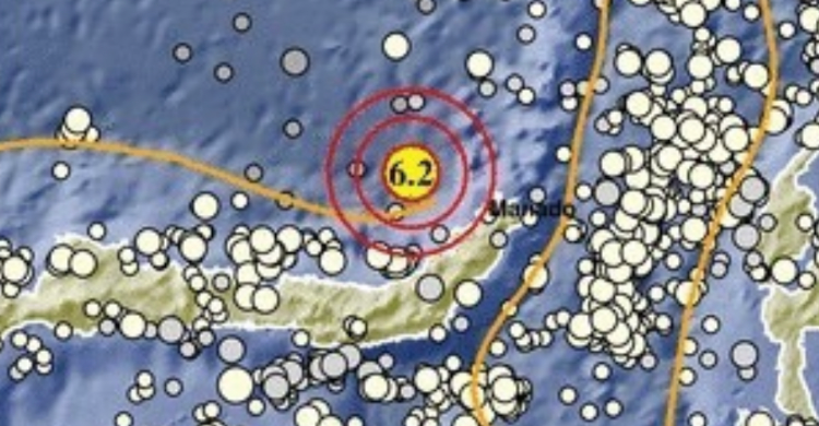 Gempa Terkini Magnitudo 6,2 Guncang Manado, Ada Gempa Susulan Foto : Ist