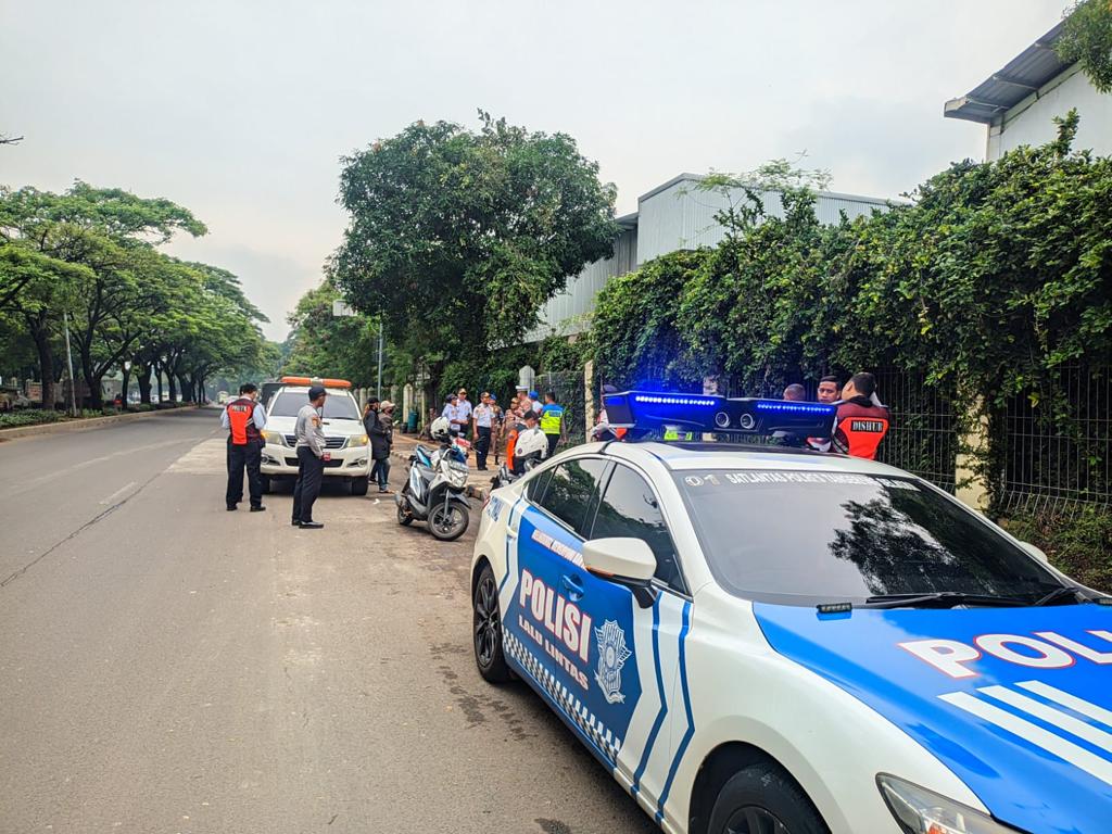 Satlantas Polres Tangsel bersama Dishub dan Satpol PP Tangsel gelar operasi gabungan, di Serpong.(dra)