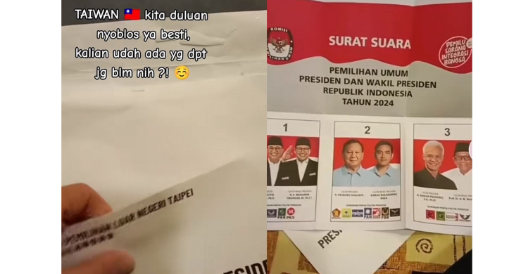 Viral, Surat Suara Di Taipe Sudah Dicoblos, Drama atau Beneran Tangkapan layar video surat suara Pemilu 2024 sampai ke pemilih di Taiwan. (Foto: Ist)