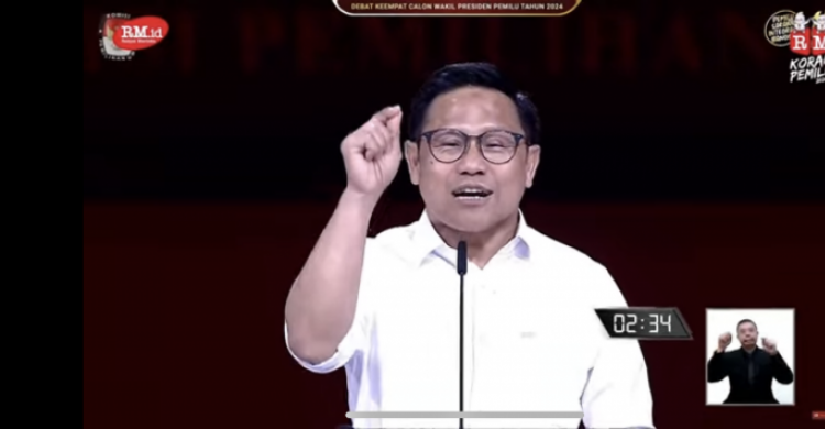 Debat Baru Dimulai, Muhaimin Langsung Sentil Orang Yang Punya Lahan 500 Ribu Hektar Foto : Ist