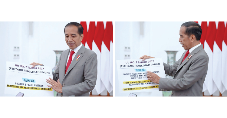 Jokowi Tunjukkan Aturan Presiden Boleh Kampanye Dan Boleh Memihak Foto ; Setpres