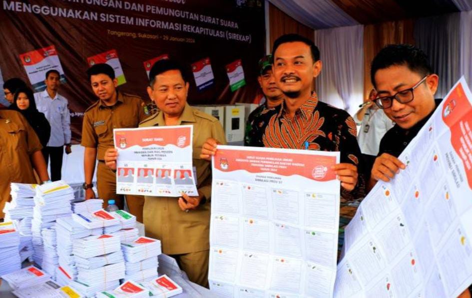 KPU Kota Tangerang Menggelar Simulasi Pemungutan Suara Foto : Ist