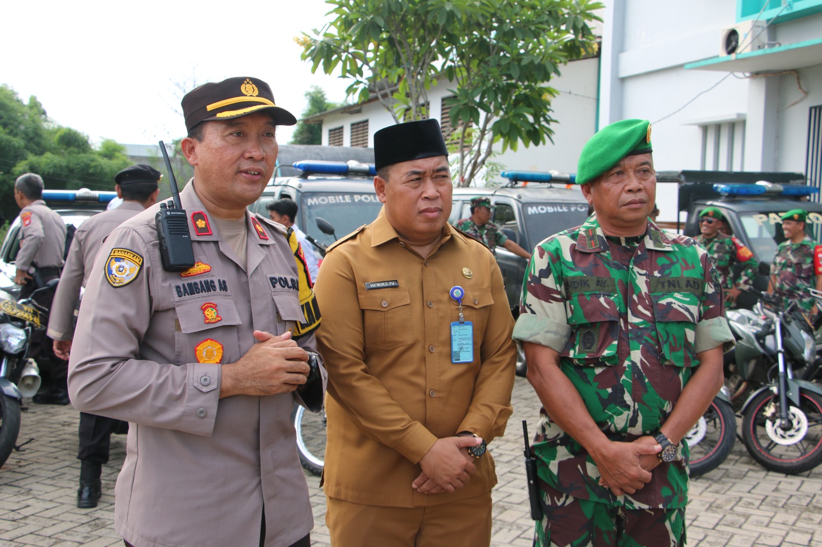 Polsek Pondok Aren bersama Mustika gelar Apel untuk mitigasi kerawanan Pemilu di Pondok Aren.(dra)