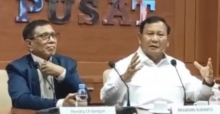 Prabowo Bahas Kebebasan Pers Di PWI, Sebut Ngefek Ke Partai Hingga Dirinya Foto : AY